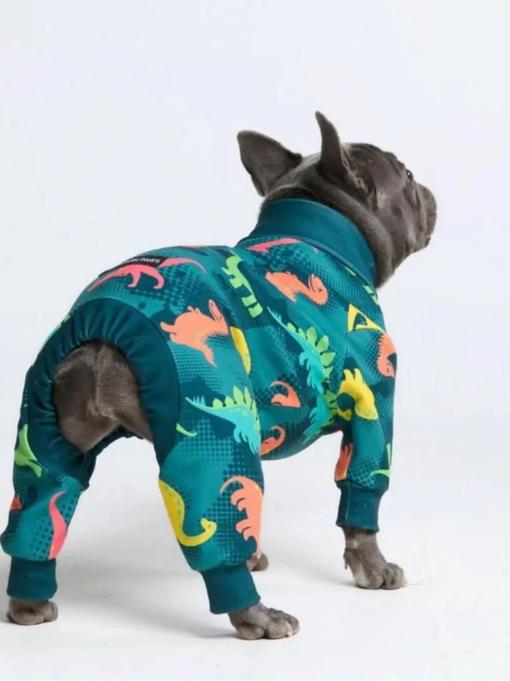 Spark Paws Teal Dinosaur Dog Pajamas